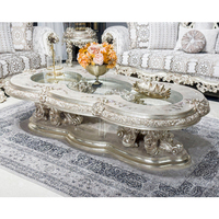 Meubles de villa européens faits à la main, ensemble de canapés turcs blancs et dorés, ensembles de salon avec table basse haut de gamme