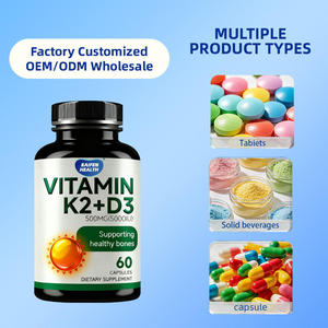 Cápsulas Veganas de Vitamina D3+K2 MK7, Suplemento de Salud OEM/ODM, Materia Prima 5000UI de Vitamina D3 K2 - Product Image 4