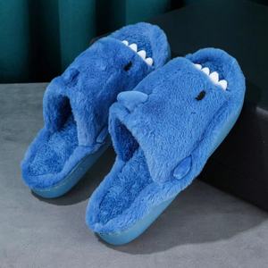 Pantuflas de Invierno con Diseño de Tiburón de Dibujos Animados, Pantuflas de Lana para Adultos, Parejas, Unisex, Pantuflas de Tiburón, Chinelos, Pantuflas - Product Image 1