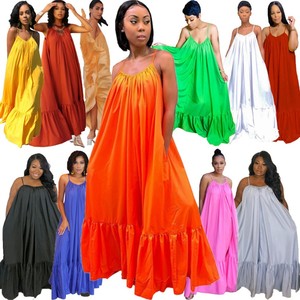 Robes d'été pour <span class=keywords><strong>femme</strong></span> grande taille Robe pour <span class=keywords><strong>femme</strong></span> sans manches Robes longues décontractées pour <span class=keywords><strong>femme</strong></span> - Product Image 1