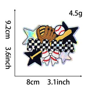 Rugby <b>Glitter</b> Embroidery Patches Gameday Iron on DIY Appliques for Clothes <b>Jackets</b> Hats Shoes - Product Image 3