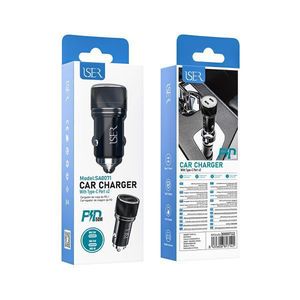 Cargador de Coche con Puerto Tipo C X2, Carga Rápida PD de 50W para Dispositivos Móviles - Product Image 1