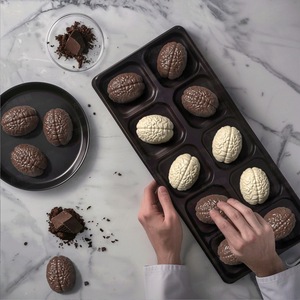 Brain-Shaped Chocolate Mold 10-Cavity Food Grade Silicone Baking Cake Mold Halloween Pudding Candy Mold - Product Image 3