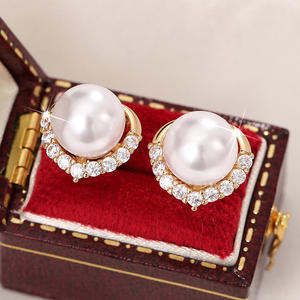 Eleganti orecchini a forma di cuore con perle Akoya, argento 925, perle bianche coltivate AAA, gioielli da sposa per donna, stile classico - Product Image 5