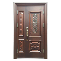 Porte d'entrée moderne pour villa, étanche, antivol, isolante thermiquement, en acier inoxydable, modèle promotionnel pré-équipé pour l'extérieur