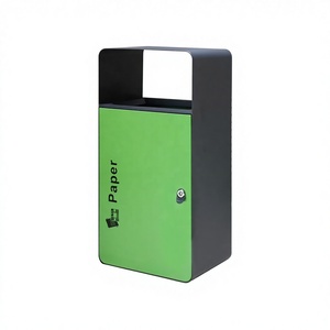 Großer Outdoor-Müllcontainer aus Stahl für Parks, Straßen und Kantenbereiche – Gewerblicher Recycling-Mülleimer aus Metall - Product Image 1