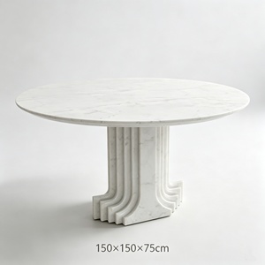 Muebles de Piedra Carlo con Diseño Clásico Bianco, Base Grande y Mármol Natural. - Product Image 1