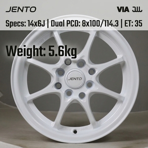 Rines de Aluminio JDM Estilo Flowforming 14x6 para Honda Civic, Fit, Suzuki Swift, Blancos Brillantes, para Tuning y Alto Rendimiento en Pista - Product Image 2