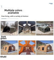 Tente de camping gonflable portable de luxe, personnalisée en usine, imperméable, en coton, quatre saisons, ouverture automatique rapide, deux chambres