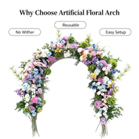 Kit floral artificiel multicolore Garden Dreamy pour arche, arrangement de fleurs mélangées pour toile de fond de mariage, rideau, décoration de fenêtre, ornement