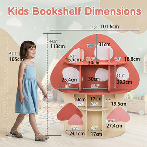 Étagère à livres en forme <span class=keywords><strong>de</strong></span> champignon pour enfants, bibliothèque Montessori, rangement <span class=keywords><strong>de</strong></span> jouets, bibliothèque en forme d'arbre pour tout-petits - Product Image 3