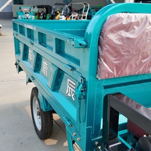 Battery Powered Cargo <b>Trike</b> Steel Box Bed With Railing <b>Twin</b> Horn Handlebar Mirror For Orchard Plantation Transport - Product Image 3