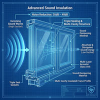 Ventanas Corredizas con Mosquitera Integrada de Aleación de Aluminio, Diseño Moderno, Aislamiento Térmico, Malla Integrada para Ventilación de Cocina Familiar