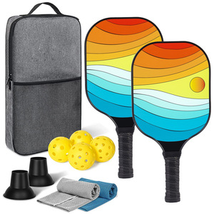 Pala de Pickleball con bolsa de malla, estuche de transporte, equipo deportivo portátil para exteriores, forma estándar, material de fibra de vidrio, diseño moderno - Product Image 5