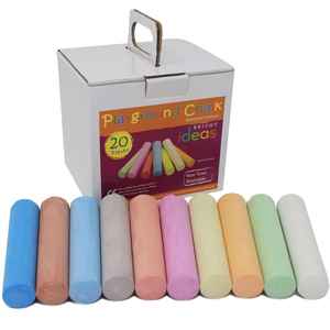 20 Craies géantes sans poussière pour trottoir (Blanc, 6 couleurs au choix) Certifié EN71 Jouet éducatif Bricolage Artisanat Fûts en plastique (Calcium) - Product Image 5