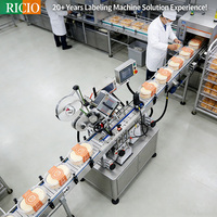 Système d'étiquetage automatique RICIO OEM ODM pour boîtes en carton, étiqueteuse adhésive, machine d'emballage d'étiquettes pour l'alimentation