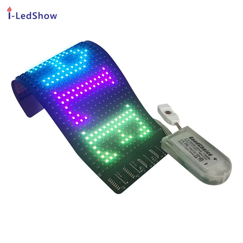 Iledshow-Placa de señal para teléfono inteligente, Flexible, poco peso, aplicación programable, LED, para correr, mensajes