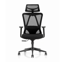 Chaise de bureau ergonomique moderne du fabricant avec appui-tête et accoudoirs réglables, en tissu confortable, chaise pivotante pour personnel