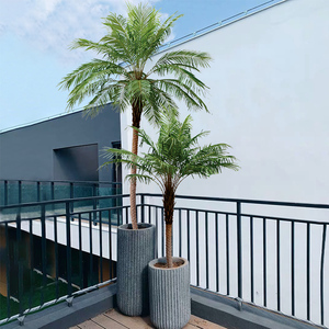 Grand ornement artificiel en or rose, ornements de d'atterrissage de palmiers, arbre décoratif de plante verte - Product Image 4
