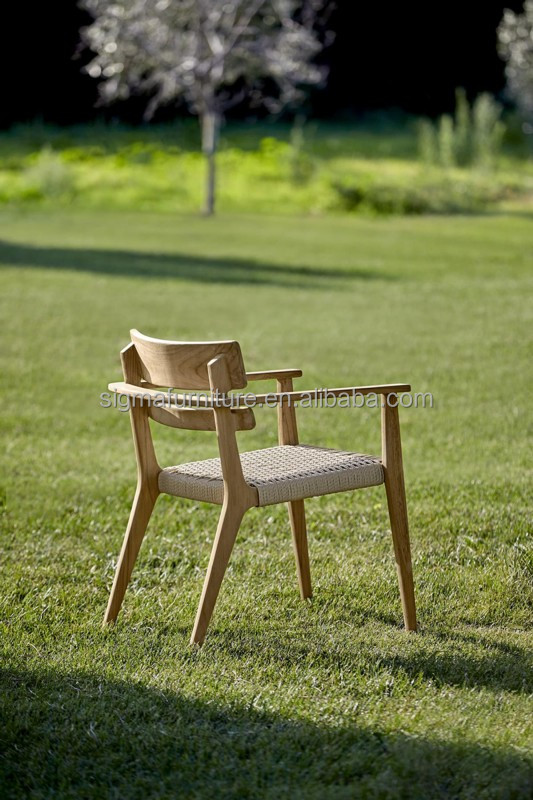 New Arrival Outdoor Living Furniture Natural Teak Solid Wood Small Lounge Chair Armchair Cheap Chair