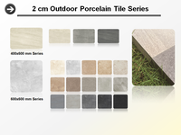 Carrelage en porcelaine extérieur antidérapant pour sol en ciment résidentiel, design 20 mm