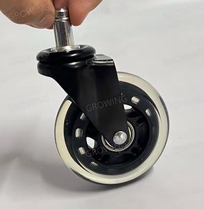 Ruote Girevoli per Sedia da Ufficio in PU di Alta Qualità <span class=keywords><strong>75MM</strong></span>, Componenti per Sedie in Plastica Nera, Produzione di Foshan - Product Image 3