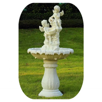 Fontaine murale décorative de jardin en marbre jaune, cascade d'eau, fontaine extérieure traditionnelle, 300 cm, 110-230 V, durable