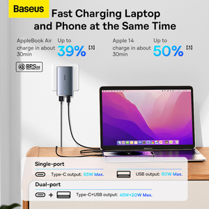 <span class=keywords><strong>Baseus</strong></span> – <span class=keywords><strong>chargeur</strong></span> de voyage Portable <span class=keywords><strong>65W</strong></span> GaN 5 Pro USB C PD 3.0 Charge rapide 4.0 Type C - Product Image 5