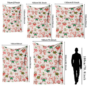 Couverture en flanelle Gingerbread Man, couverture de sieste réversible, douillette et chaude pour chambre à coucher, salon, impression personnalisée OEM ODM YH-M - Product Image 2