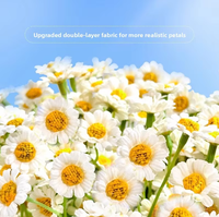 Bouquet réaliste de marguerites en soie, fleurs artificielles haut de gamme pour décoration de table de salon, accessoires de photographie