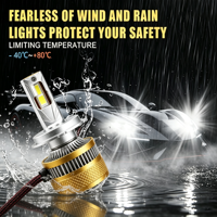 Ampoules de phares de voiture LED RISING 320W 30000LM H4/9005/9006/H7 6500K Blanc froid avec ventilateur silencieux et dissipateur thermique en cuivre