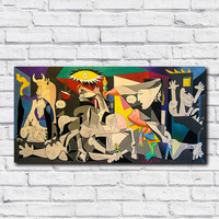 Impression sur toile d'art populaire Pablo-Picasso-Guernica, décoration de salon, art mural moderne, impression à l'encre imperméable encadrée