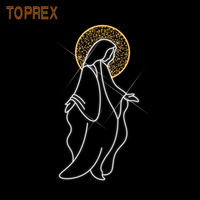 Décoration murale religieuse TOPREX, motif de scène de la Nativité de la Vierge Marie en LED 2D, lumière pour l'extérieur, église, décoration sacrée de Noël