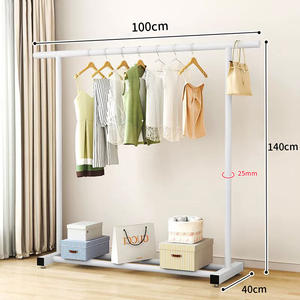 Porte-vêtements sur <span class=keywords><strong>pied</strong></span> en métal pour intérieur, double barre, design simple, séchoir de balcon pour couettes et manteaux, style nordique - Product Image 6