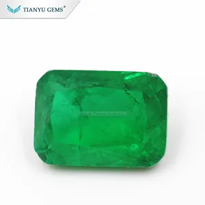 Tianyu gems Groothandel 10*12mm soortgelijke Natuur Synthetische emerald stenen