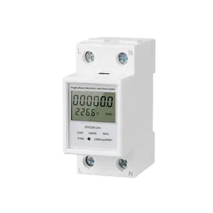 Medidor elétrico de energia monofásico aberto, medidor eletrônico de w-hora, tamanho pequeno, 35mm din rail montado