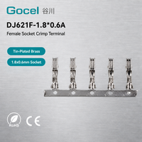 Terminal Crimp Soket Betina Gocel DJ621F-1.8*0.6A 1.8x0.6mm Konektor Crimp Kawat Kuningan Berlapis Timah Tanpa Isolasi Otomotif B2B