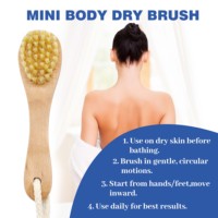 Brosse corporelle portable mini à long manche en fibres de sisal naturelles, brosse de douche exfoliante multi-usage avec corde de suspension