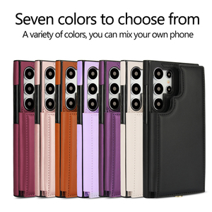 ที่ใส่บัตรซิปตั้งได้สายหนังเทียมหรูหราสำหรับ Samsung Galaxy S25อัลตร้า S24บวก S23 S22 A16 A15 <span class=keywords><strong>A14</strong></span> - Product Image 6
