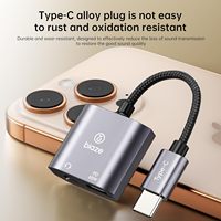 Adaptateur chargeur casque USB-C 3,5 mm Biaze neuf, charge rapide PD 60W, DAC haute résolution, compatible appels, répartiteur compact en aluminium