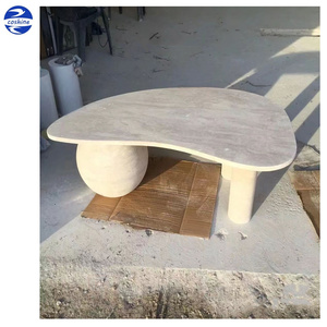 Newstar 2024 vente chaude meubles de salon Table basse Table basse en travertin Table basse en marbre chamois - Product Image 5