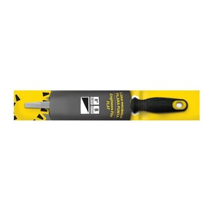 Lima meccanica piatta con manico bimateriale e appendino, ideale per sbavatura e finitura in lavori di metallo e legno. - Product Image 1