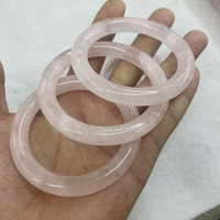 Grossiste Bracelets Joncs Ronds en Quartz Rose Naturel Bijoux en Cristal de Haute Qualité pour Femmes et Hommes