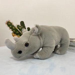 <span class=keywords><strong>Peluche</strong></span> rhinocéros gris réaliste, très populaire, avec <span class=keywords><strong>yeux</strong></span> en plastique sécurisés, idéale pour un cadeau de la Fête des Enfants - Product Image 3