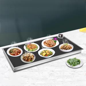 Calentador de Alimentos Incorporado con Control EGO Alemán, Placa Calefactora de Vidrio para Buffet, Calentador Eléctrico Comercial para Hoteles y Restaurantes - Product Image 1