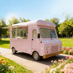 Carrito de Venta Móvil de Helados Rosa y Blanco con Diseño Divertido de Nubes, Acero Inoxidable, 4 Estantes, para Jardín, Parque o Catering - Product Image 1