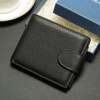 Portefeuille pour homme en cuir véritable, porte-cartes fin et léger, petit portefeuille décontracté pour homme