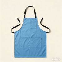Tablier de travail décontracté haut de gamme en toile de coton avec poches pour hommes et femmes, idéal pour la cuisine, la pâtisserie et la restauration