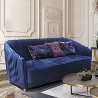 Sofá de lujo, muebles de sala de estar, conjuntos de sofá de salón para el hogar curvo, sofá de terciopelo de tela moderna italiana, conjunto de muebles SALA