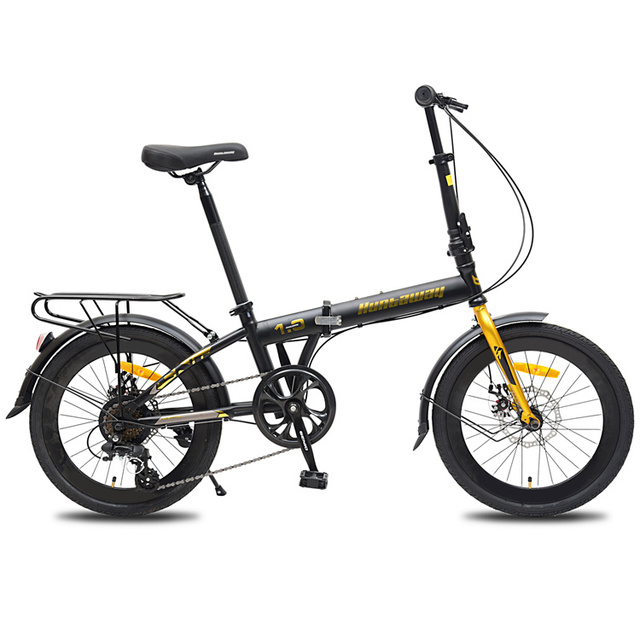 JOYKIE Cheap Affordable 7 Speed Hybrid 20 Inch Folding Bike Bicycle for Adults Ladies Men